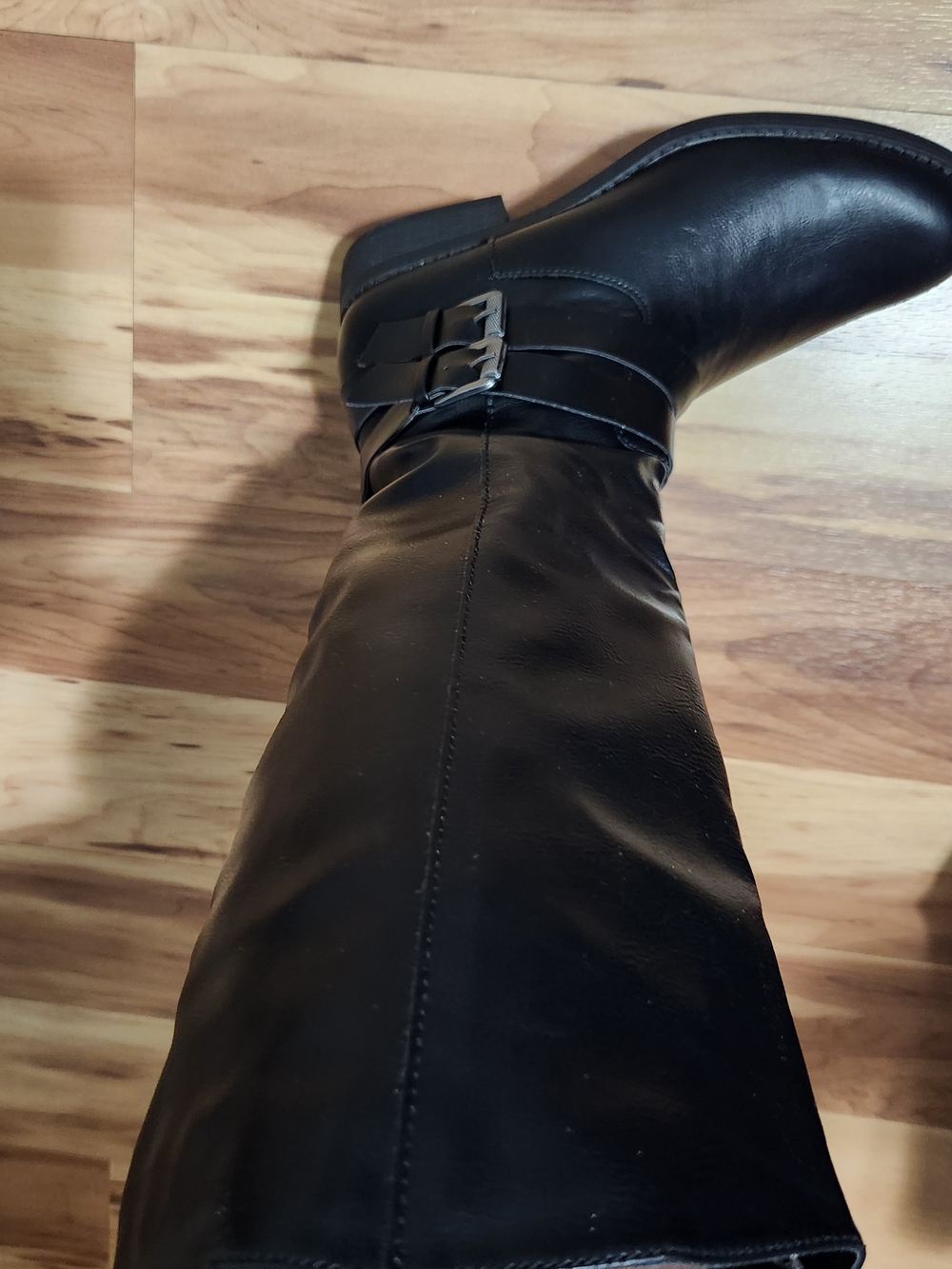 Style & Co. Black Knee-High Buckle Riding Boot
